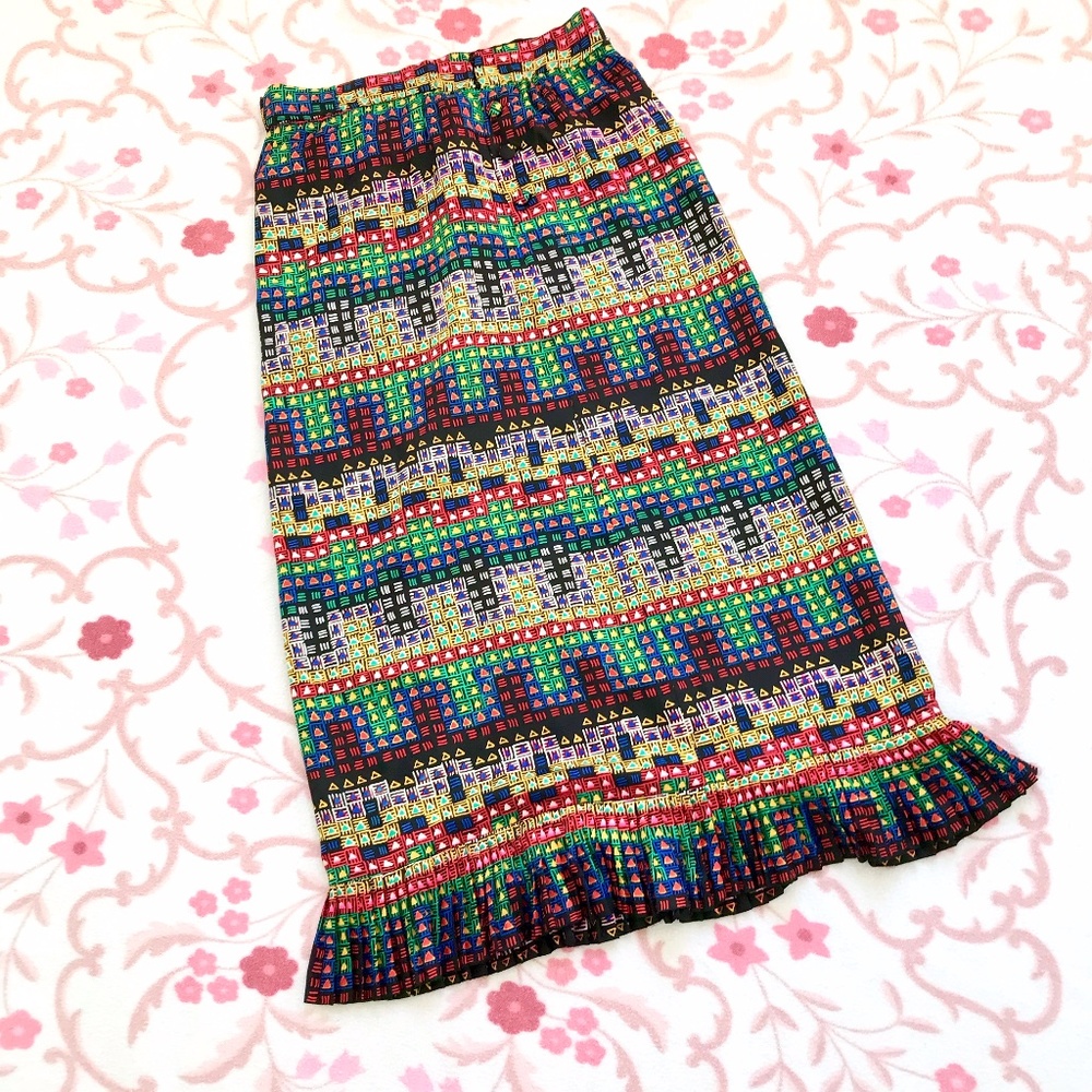 Vintage vtg M L 70s 80s givenchy silk skirt color